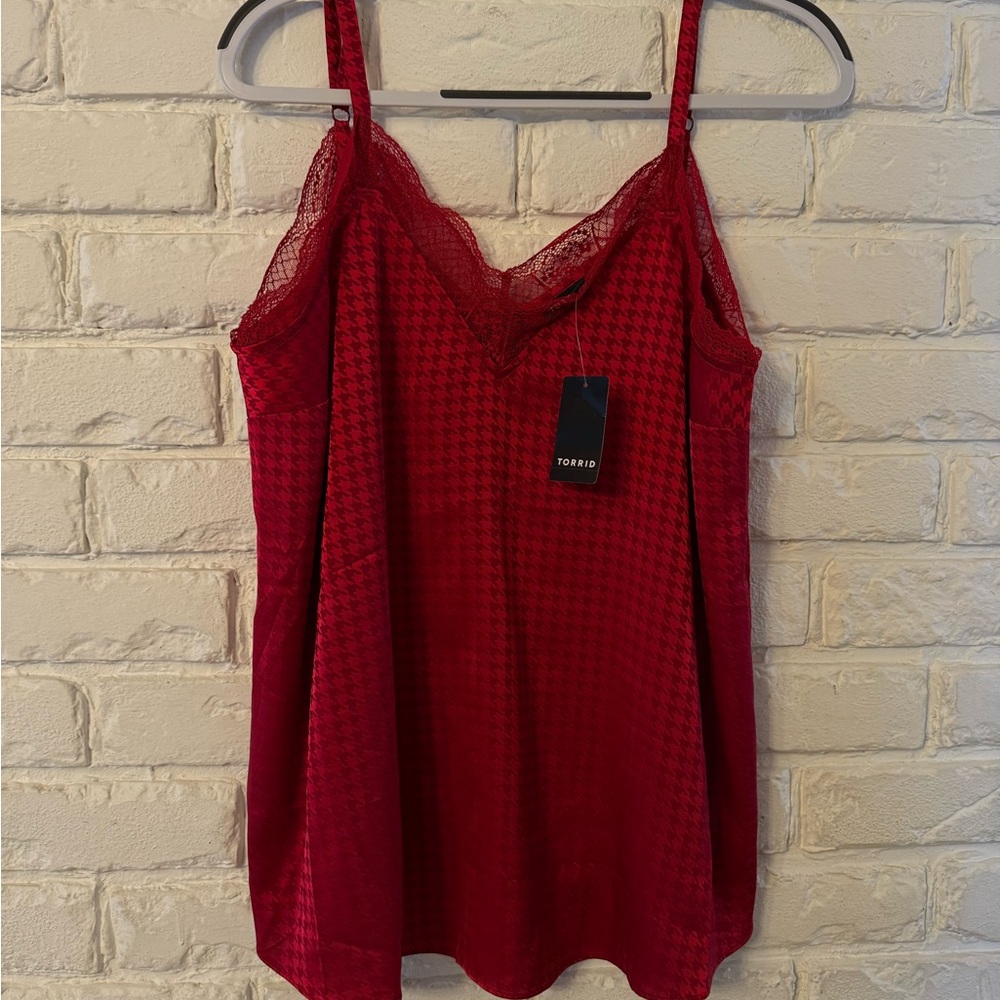 NWT red checkered torrid top swing cami size 00